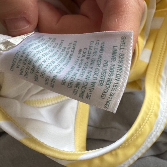 Yellow Striped One Piece Bathing Suit - Picture 3 of 4